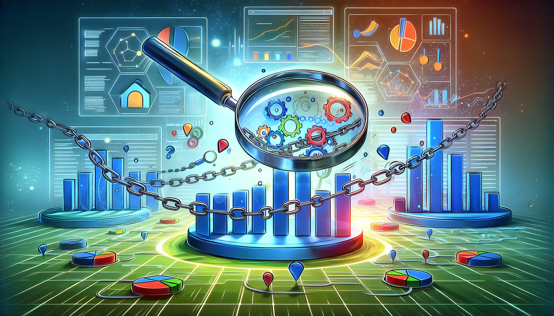 Illustration of data analysis tools monitoring domain authority