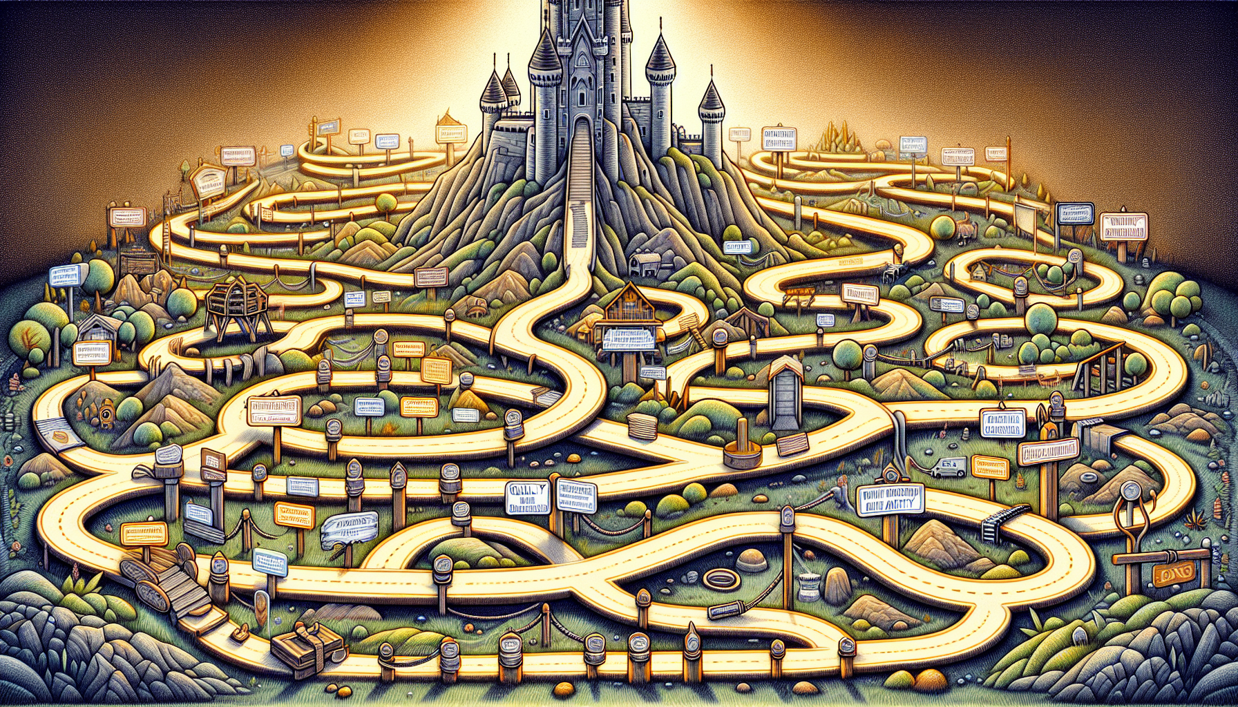 Illustration of a strategy roadmap leading to increased domain authority