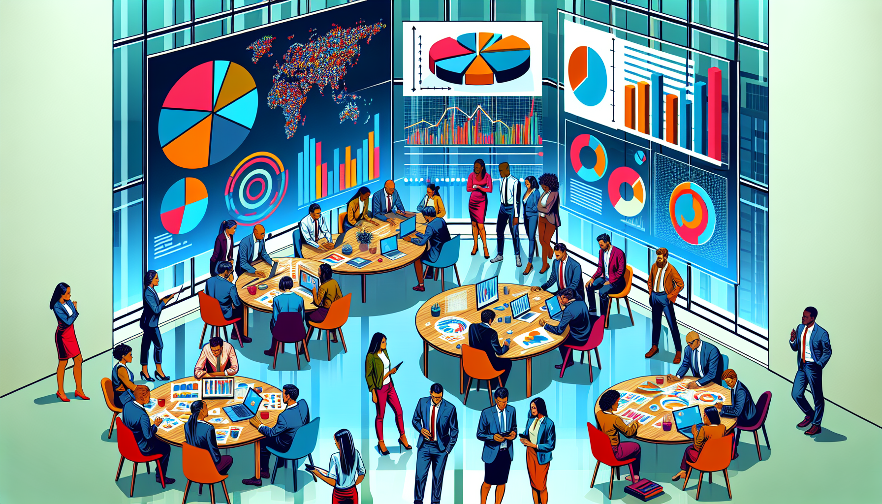 Illustration of customer demographics and market research